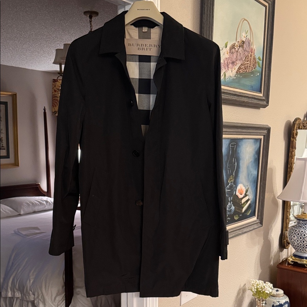 Burberry Black Coat with Check Lining